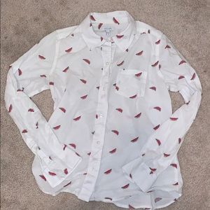 Long sleeve watermelon button up